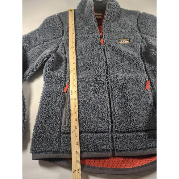 L.L. Bean Womens Medium Regular Mountain Deep Pile Fleece Sherpa Jacket Gray Zip - Picture 2 of 13